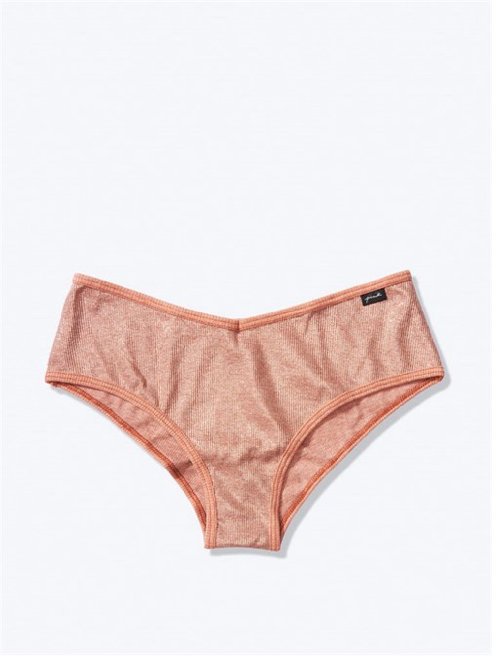 PINK Victorias Secret Ribbed Foil Peach Cheekster Panty | XS | NIP/NWT